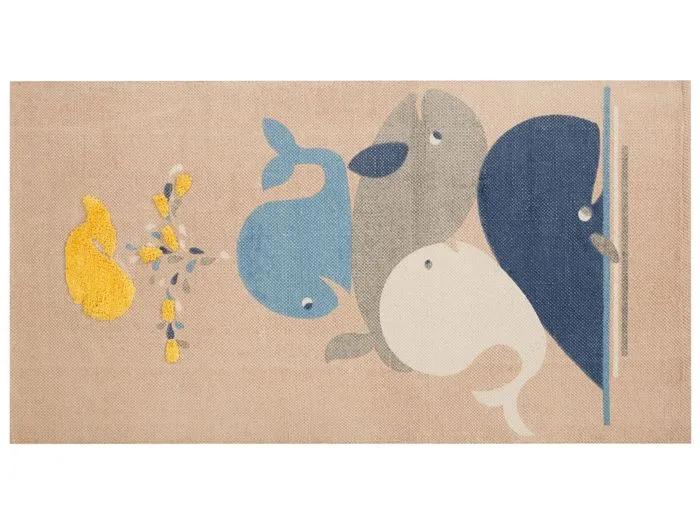beliani children's rug seai beige 80x150cm