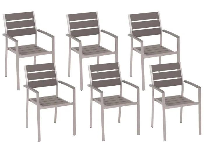 beliani garden chairs vernio gray 6 pack