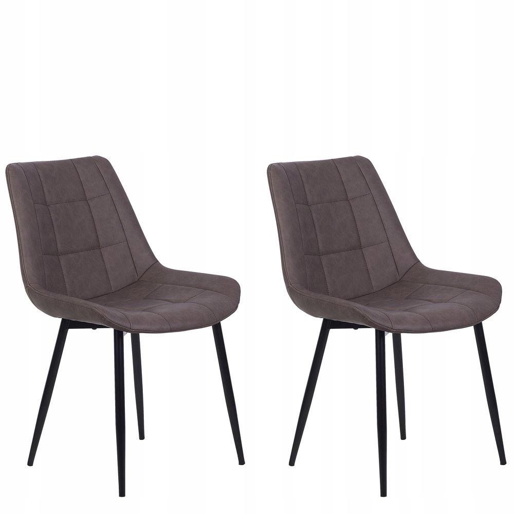 beliani dining room chairs melrose ii pu leather dark brown 2 pack