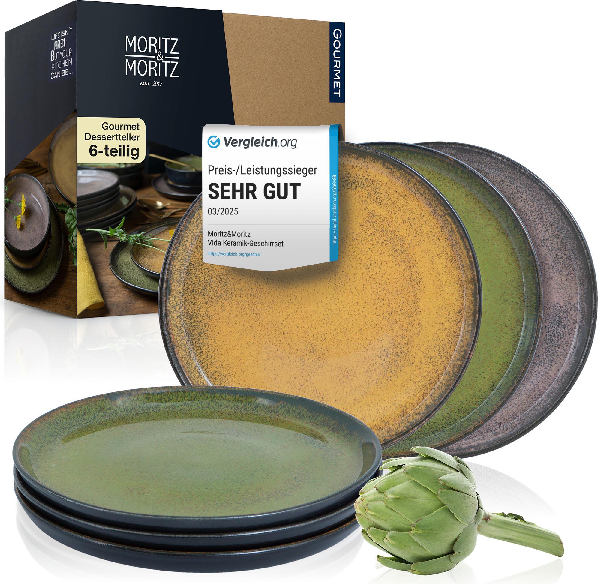 moritz & moritz dessert plates set vida vintage 20cm 6 pack