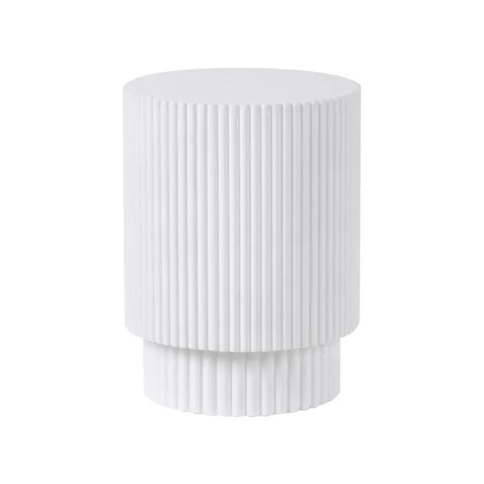 beliani side table biccari white round 38x38x52 cm