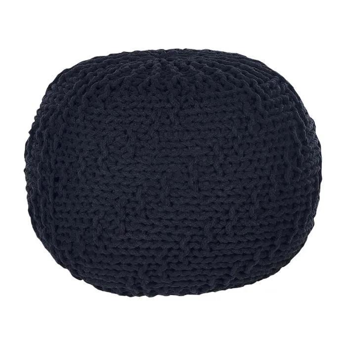 beliani pouf priene black cotton 50x35cm