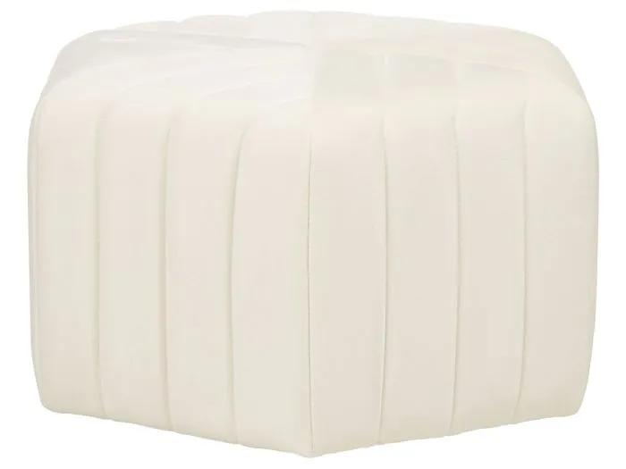 beliani pouf murietta cream velvet hexagonal 53x48x29 cm