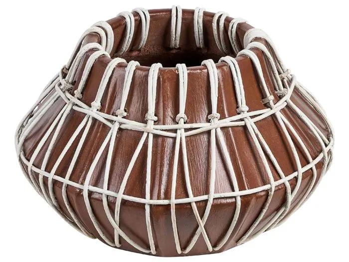 beliani decorative vase kluet terracotta brown 22cm