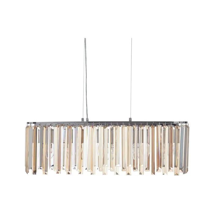 beliani chandelier mandeo silver 5 bulbs