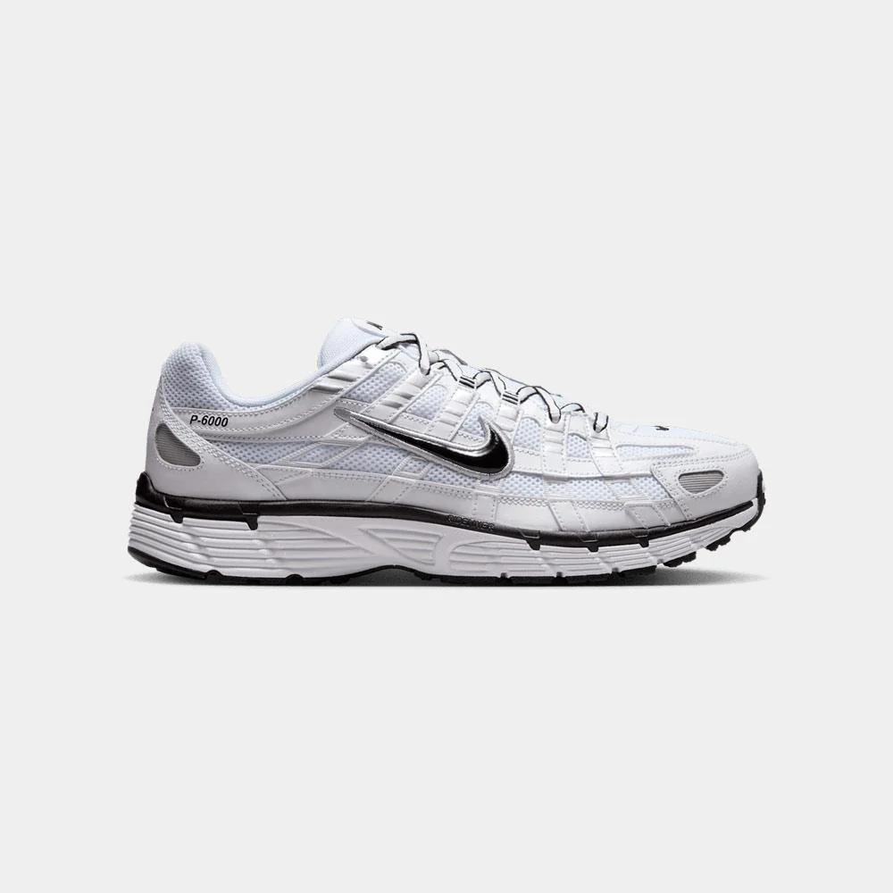 nike sneakers p-6000 white metallic silver black 40.5