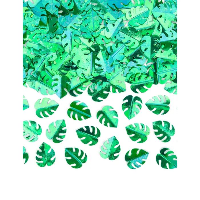 konfetti confetti leaves green metallic 15g