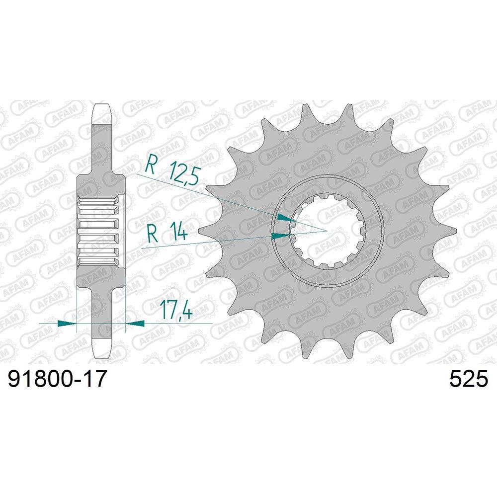 afam sprocket front 91800-525 17t