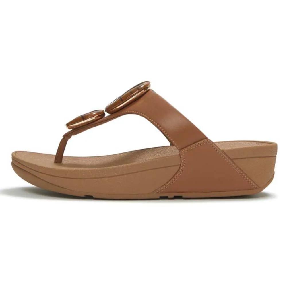 fitflop toe-post sandals lulu marbled stone brown 38 eu