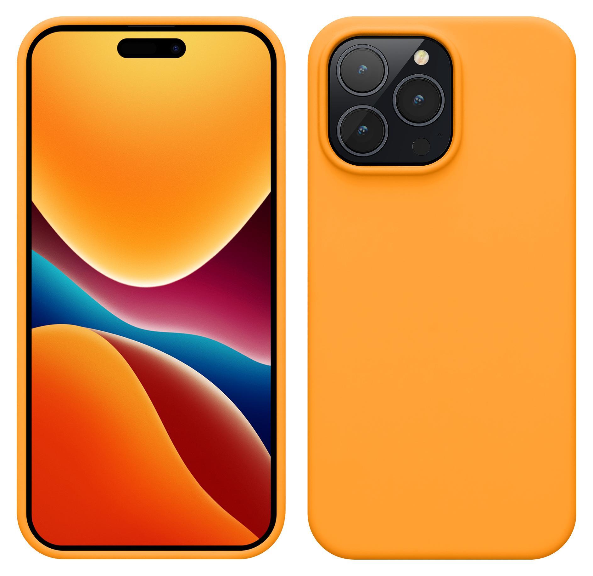 kwmobile phone case iphone 14 pro max fruity orange