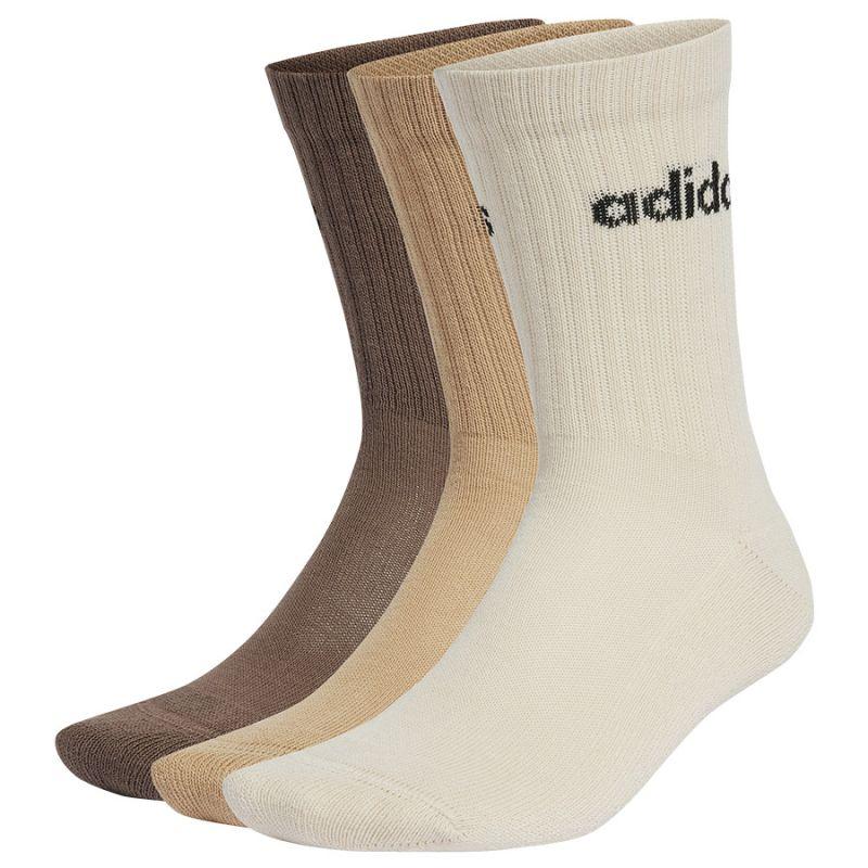 adidas crew socks linear cushioned 3 pack
