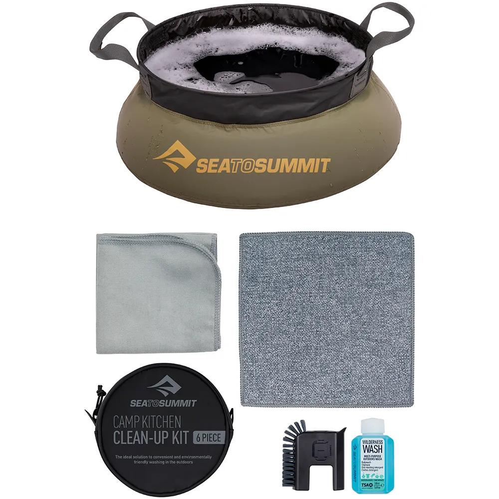 sea to summit cleaning set 10l sink 6 pieces