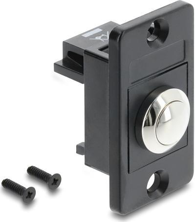 delock push-button switch panel mount black ip65 12mm