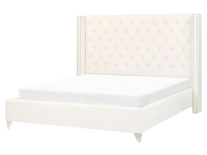 beliani double bed lubbon velvet 160x200cm