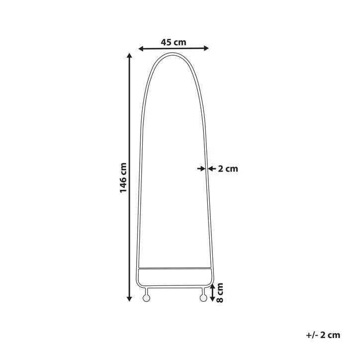 beliani wall mirror parnay green 45x146cm