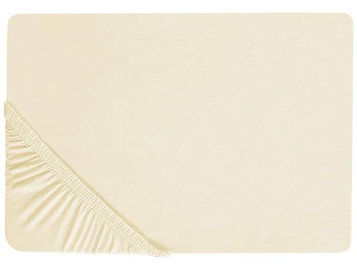 beliani fitted sheet janbu beige 160x200cm