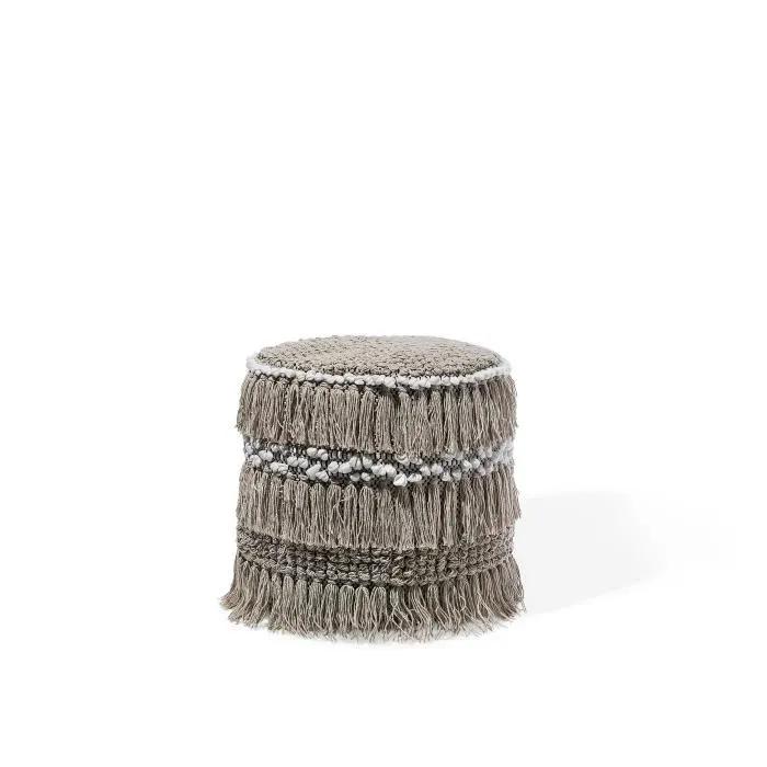 beliani pouf noida beige 44x44x43 cm