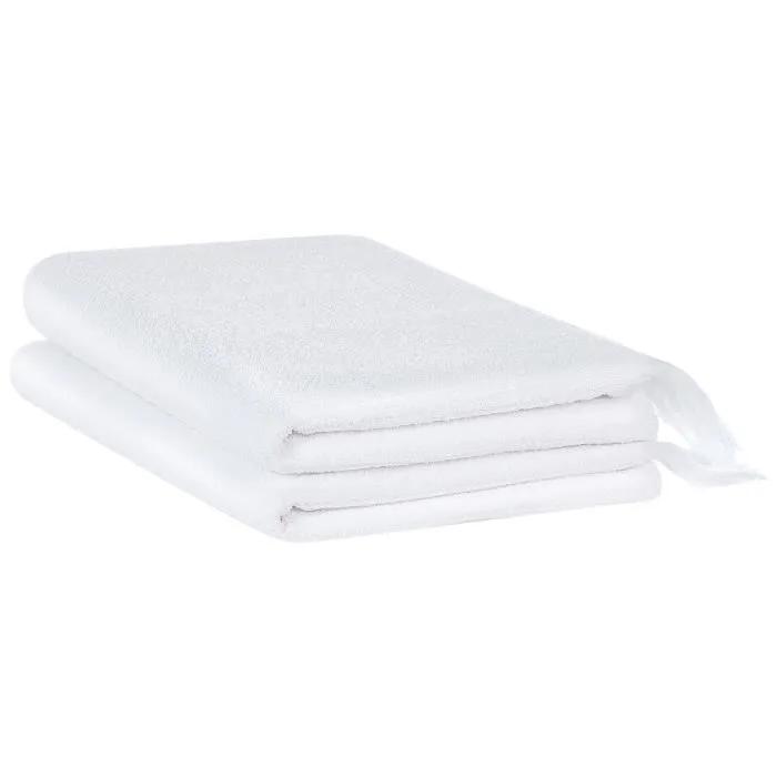 beliani bath towels atiu white 90x220cm 2 pack