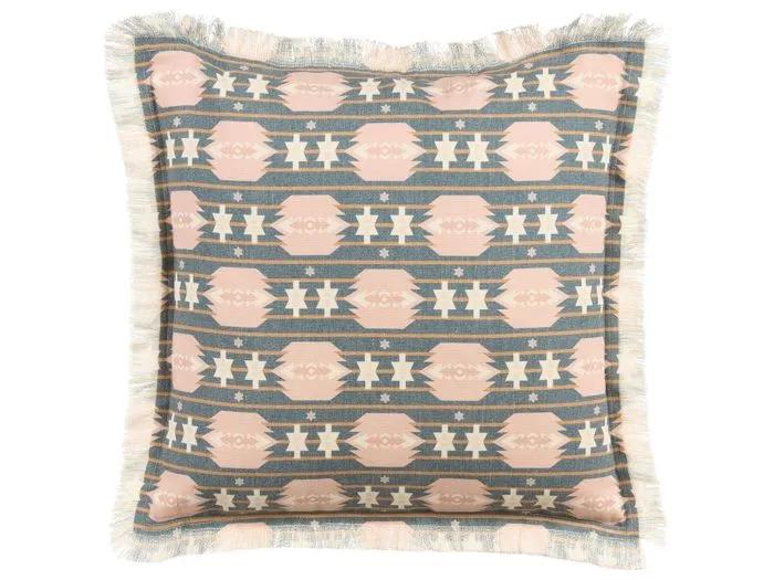 beliani decorative cushion dianthus geometric multicolor 60x60cm