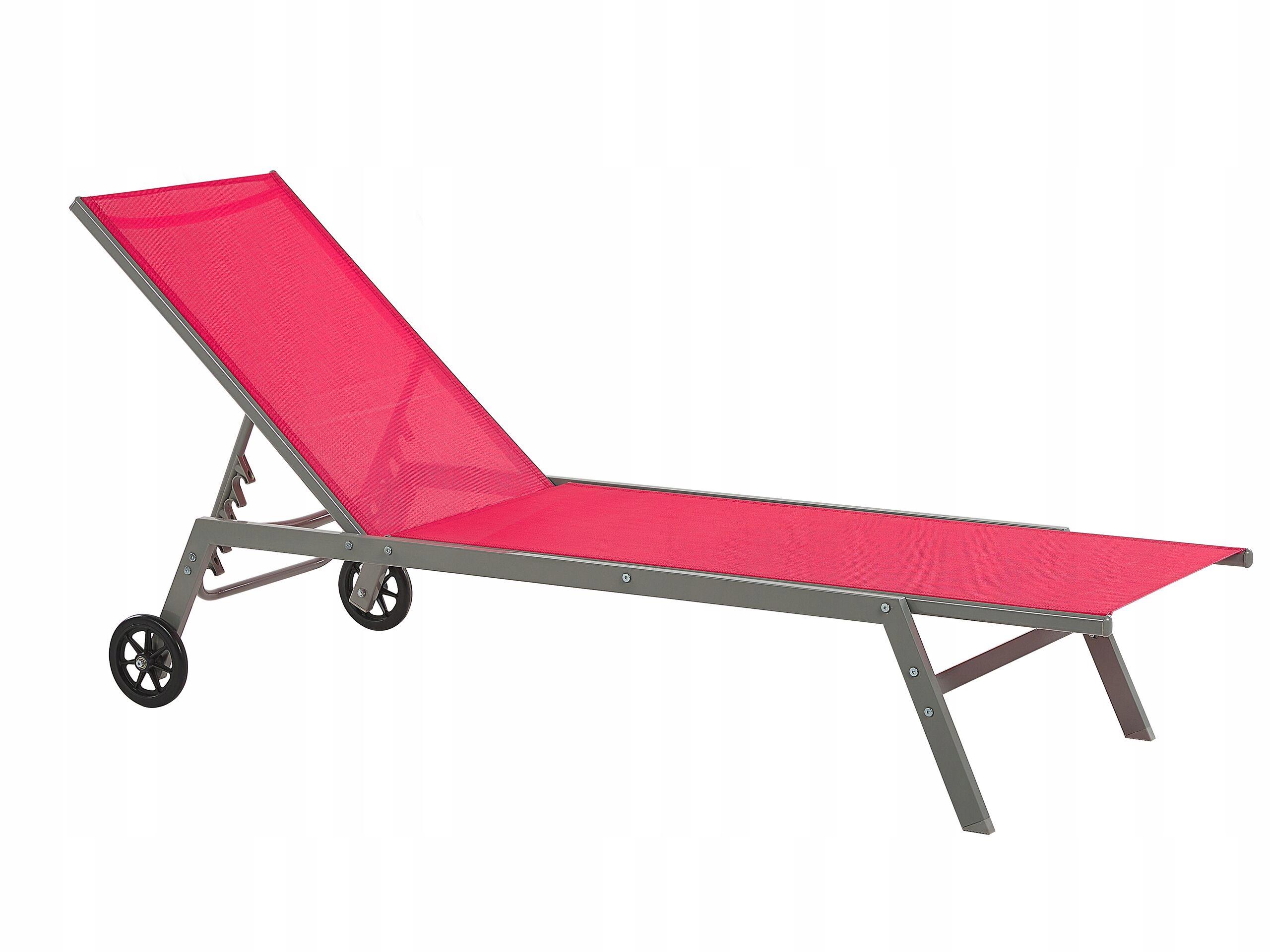 beliani sunbed levanzo metal red adjustable