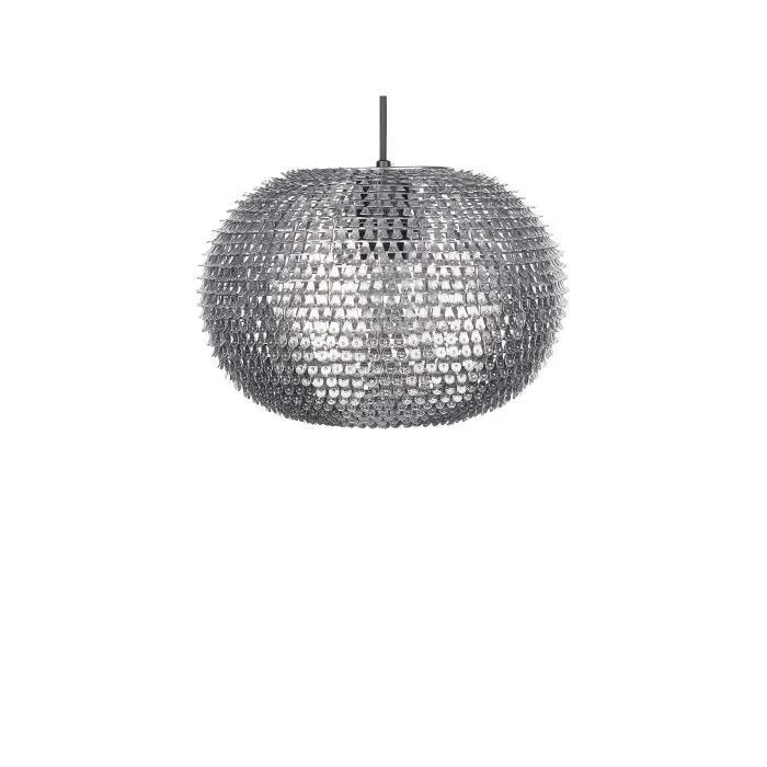 beliani pendant lamp reine silver 32x32x146cm 40w