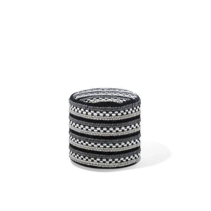 beliani pouf guntur black/white 41cm
