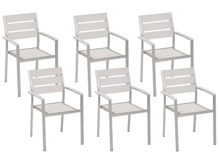 beliani garden chair set vernio white 6 pack