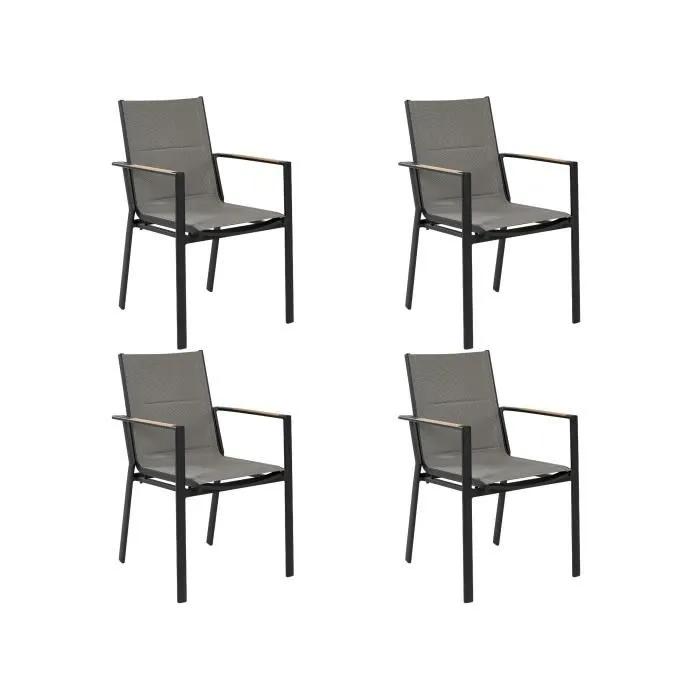 beliani outdoor chairs busseto black 4 pack