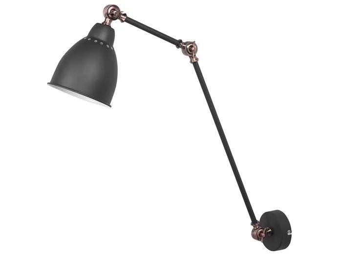 beliani wall light mississippi adjustable metal graphite gray