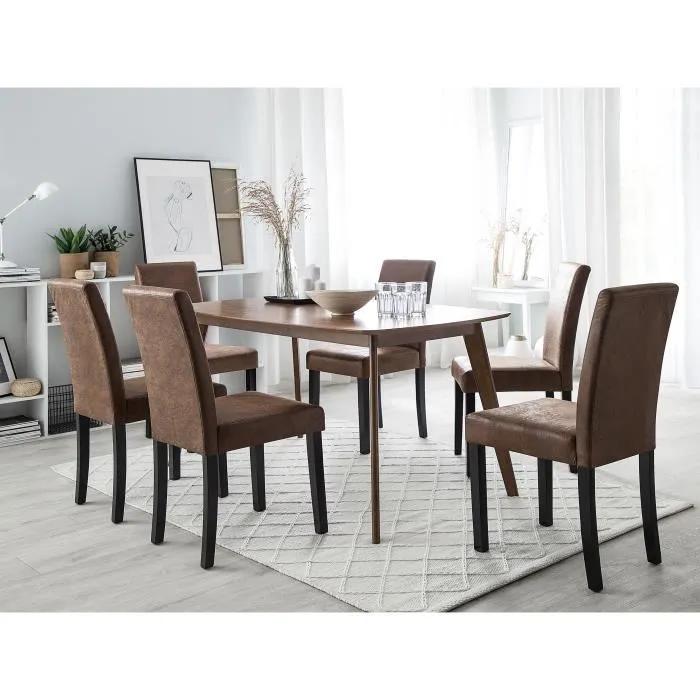 beliani dining room chairs broadway brown 2 pack