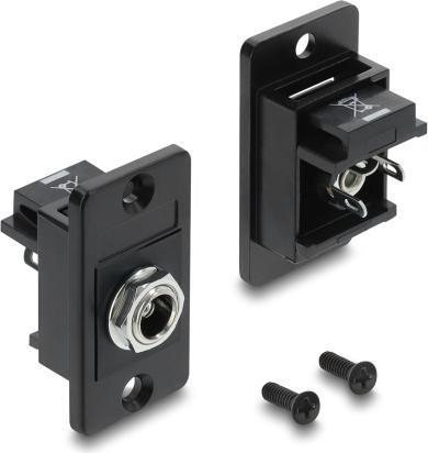 delock panel mount connector 5.5x2.5mm female black