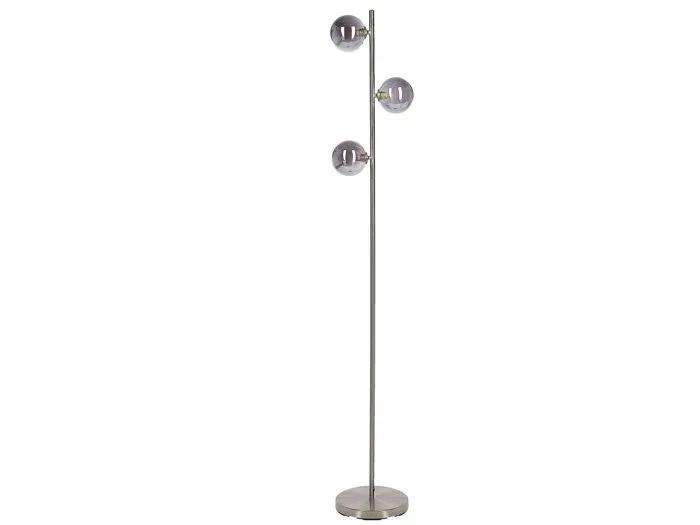 beliani floor lamp ramis silver 3 lights