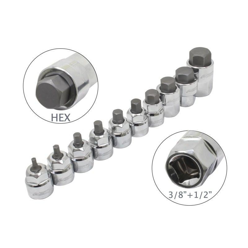 asta low profile socket set hex 3/8-1/2 10 pcs