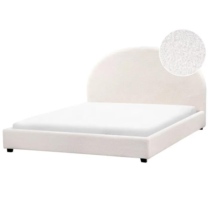 beliani double bed boucle vaucluse 160x200cm