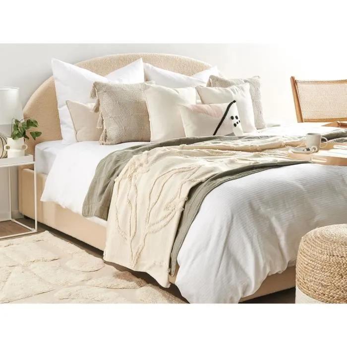 beliani throw blanket acacia floral pattern 130x160 cm