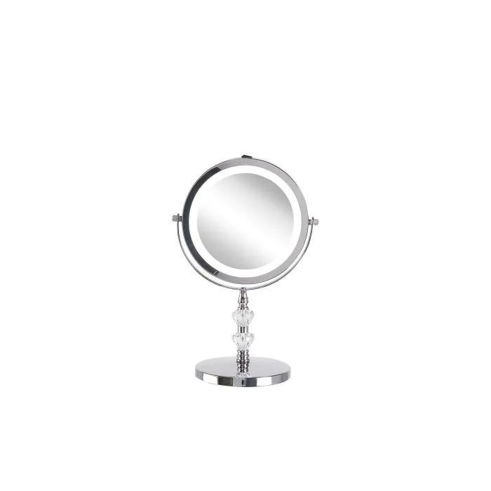 beliani table mirror laon led 20cm silver