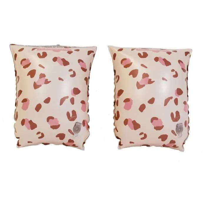 swim essentials inflatable swimming armbands old pink leopard 2-6 years