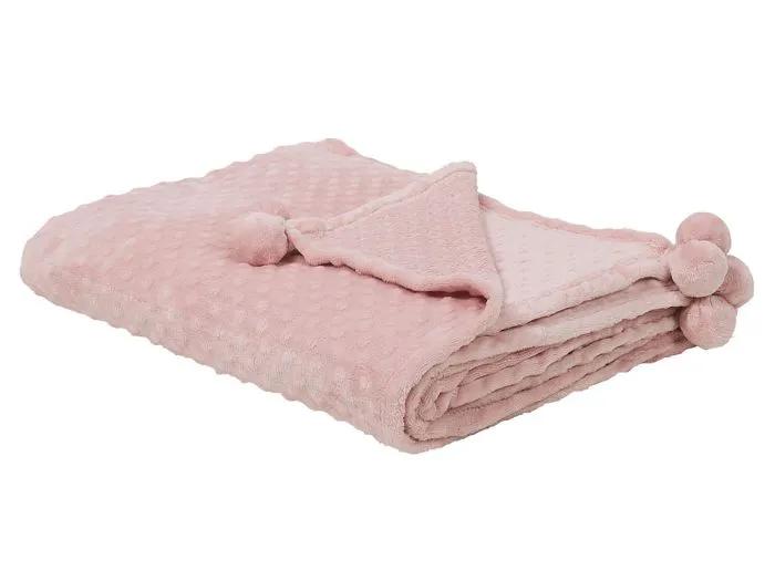 beliani blanket samur pink 150x200cm