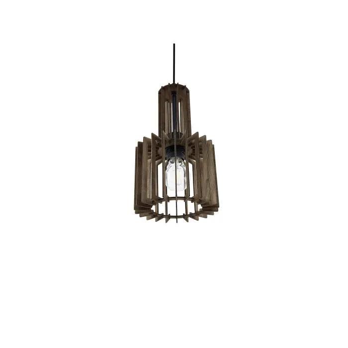 beliani pendant lamp niari dark wood effect 1 piece