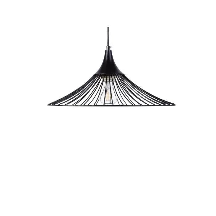 beliani pendant light giona black metal 40w