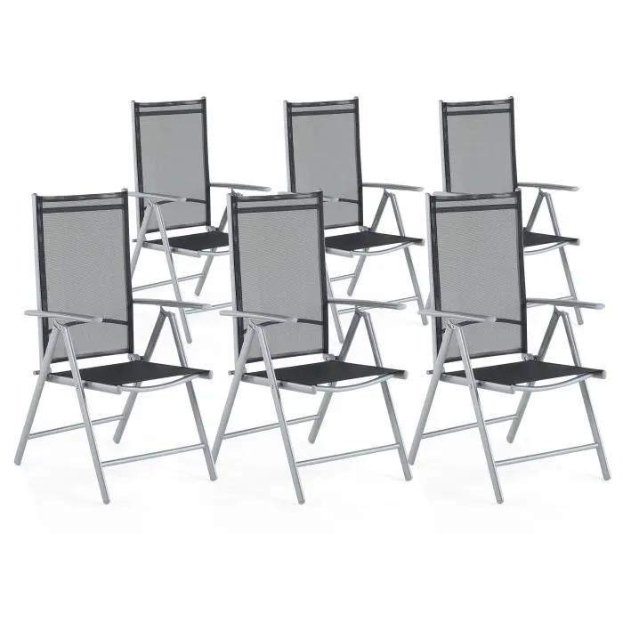 beliani garden chairs catania black 6 pack