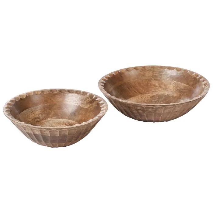 sohag decorative bowls mango wood brown 2 pack