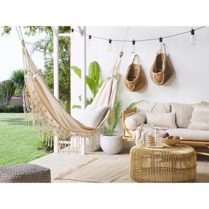 beliani hammock rocca beige cotton 290x150cm