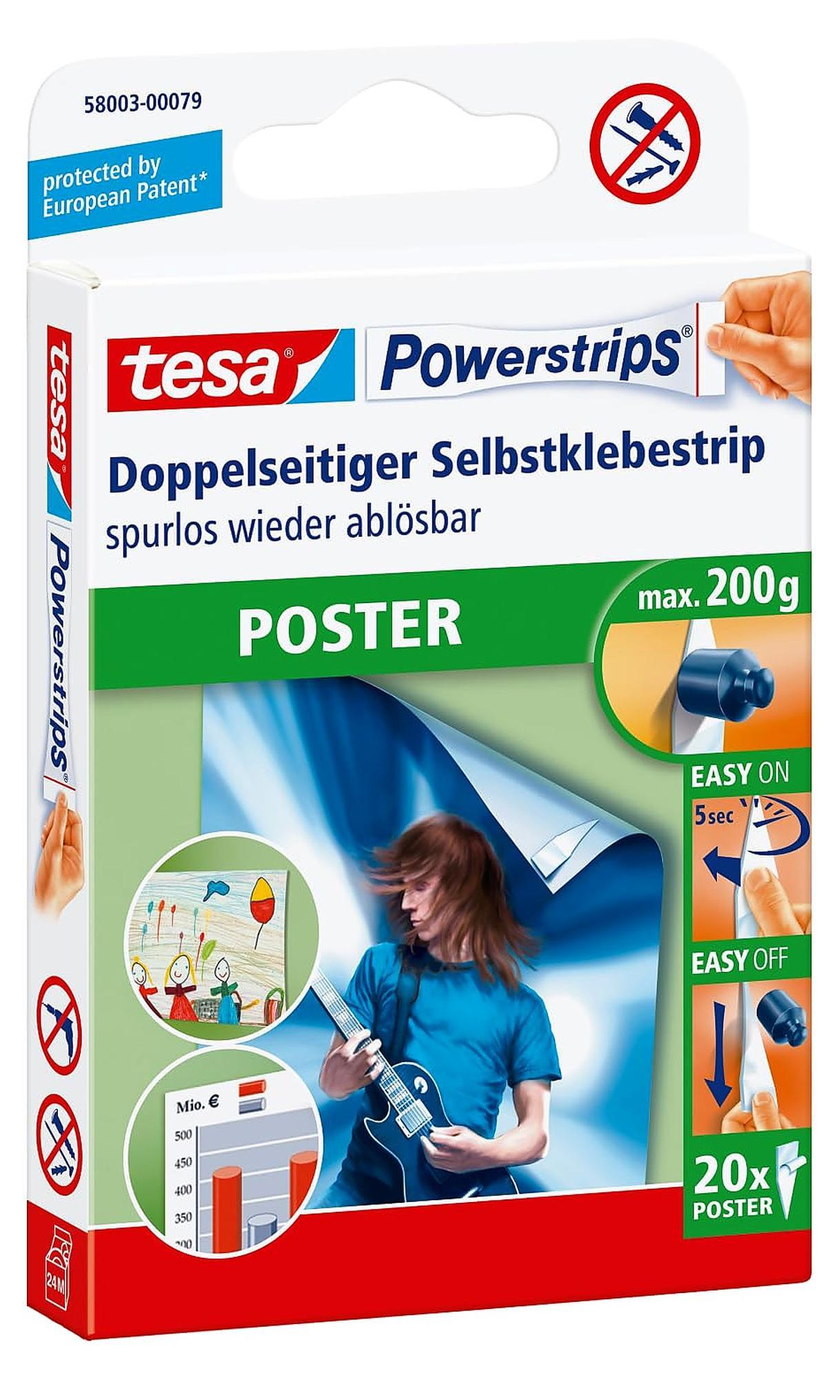 tesa double-sided tape powerstrips poster 20x