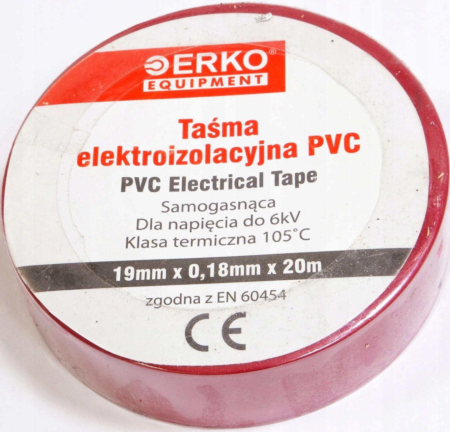 erko electrical tape tpvc 19-20-czerwona 20m
