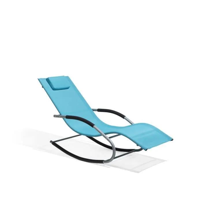 beliani rocking lounger carano turquoise