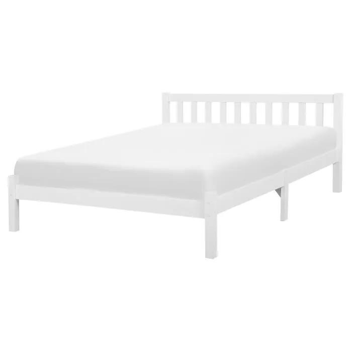 beliani double bed florac 160x200 cm white
