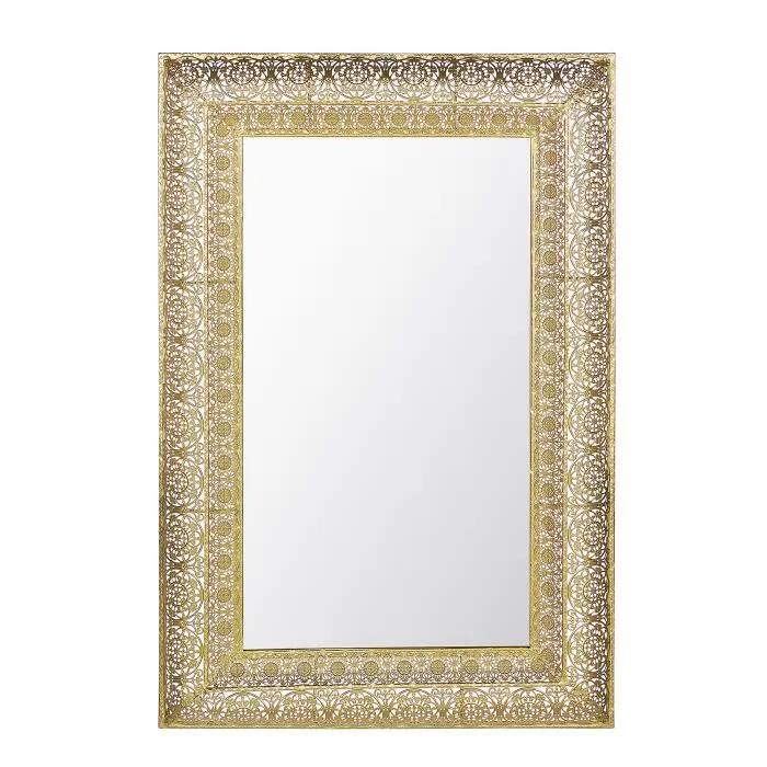 beliani wall mirror dehradun gold 69x90cm