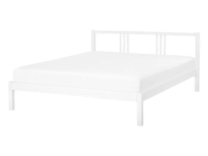 beliani double bed vannes white 140x200 cm