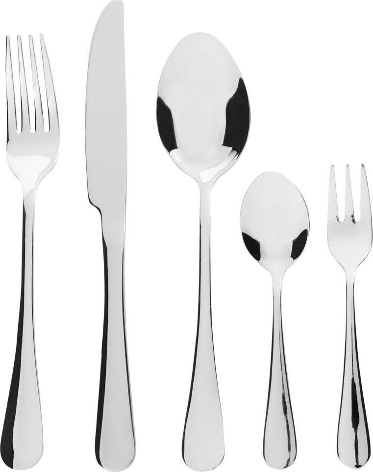 beliani cutlery set fusilli silver 30 pieces